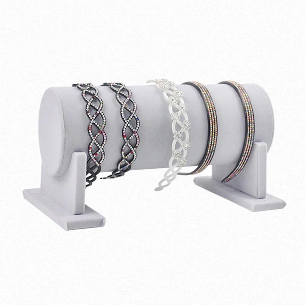 

Headband Holder Display Stand Grey Pvc Hair Organizer Rack For Hair Bands Hoops Necklaces Jewelry Storage Headband
