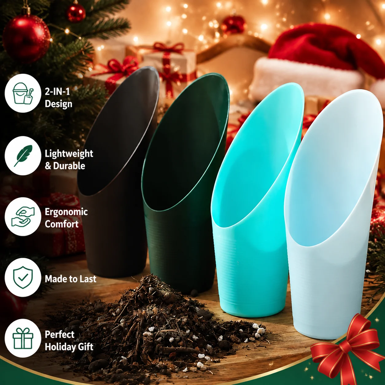 Flower and vegetable planting soil loosening shovel, plastic Phoenix tree plant soil shovel - cylindrical succulent plant soil