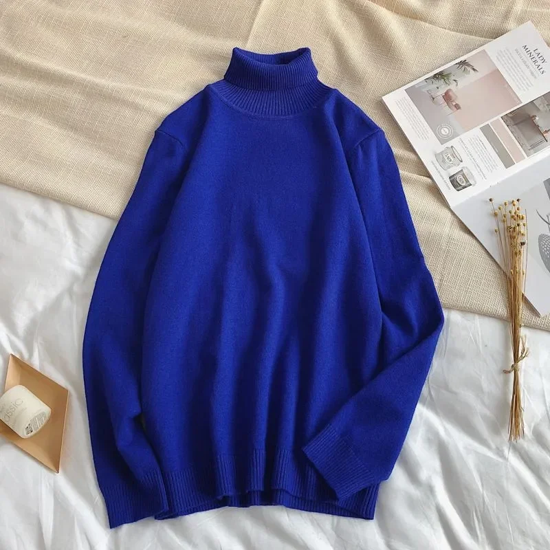 

100% Merino Wool Cashmere Sweater Women Knitted Sweater Turtleneck Long Sleeve Pullovers Autumn Winter Clothing Warm Jumper Tops