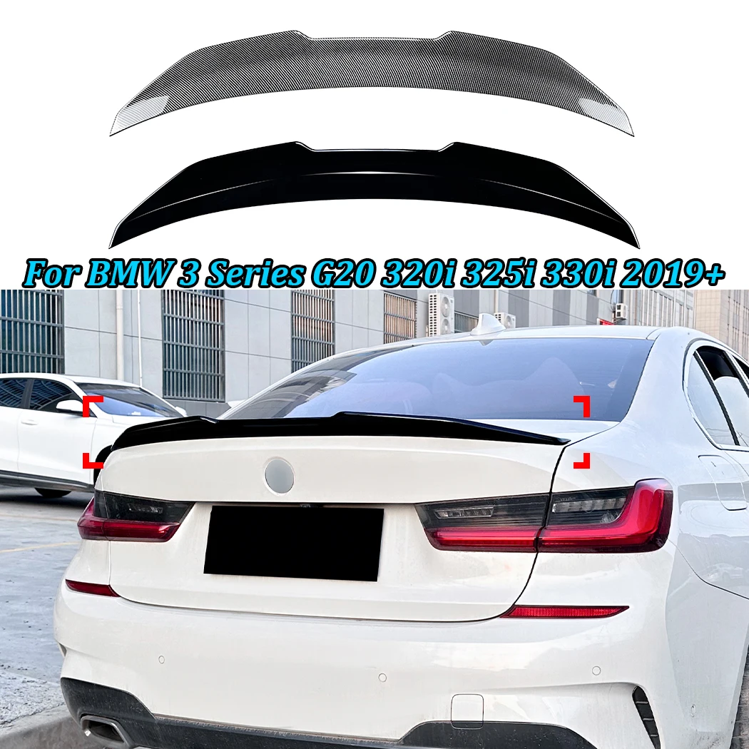 

For BMW 3 Series G20 320i 325i 330i 2019+ Car Top Tail Spoiler Fixed Wind Wing Auto Roof Trunk Wing Body Trim Guard Decoration