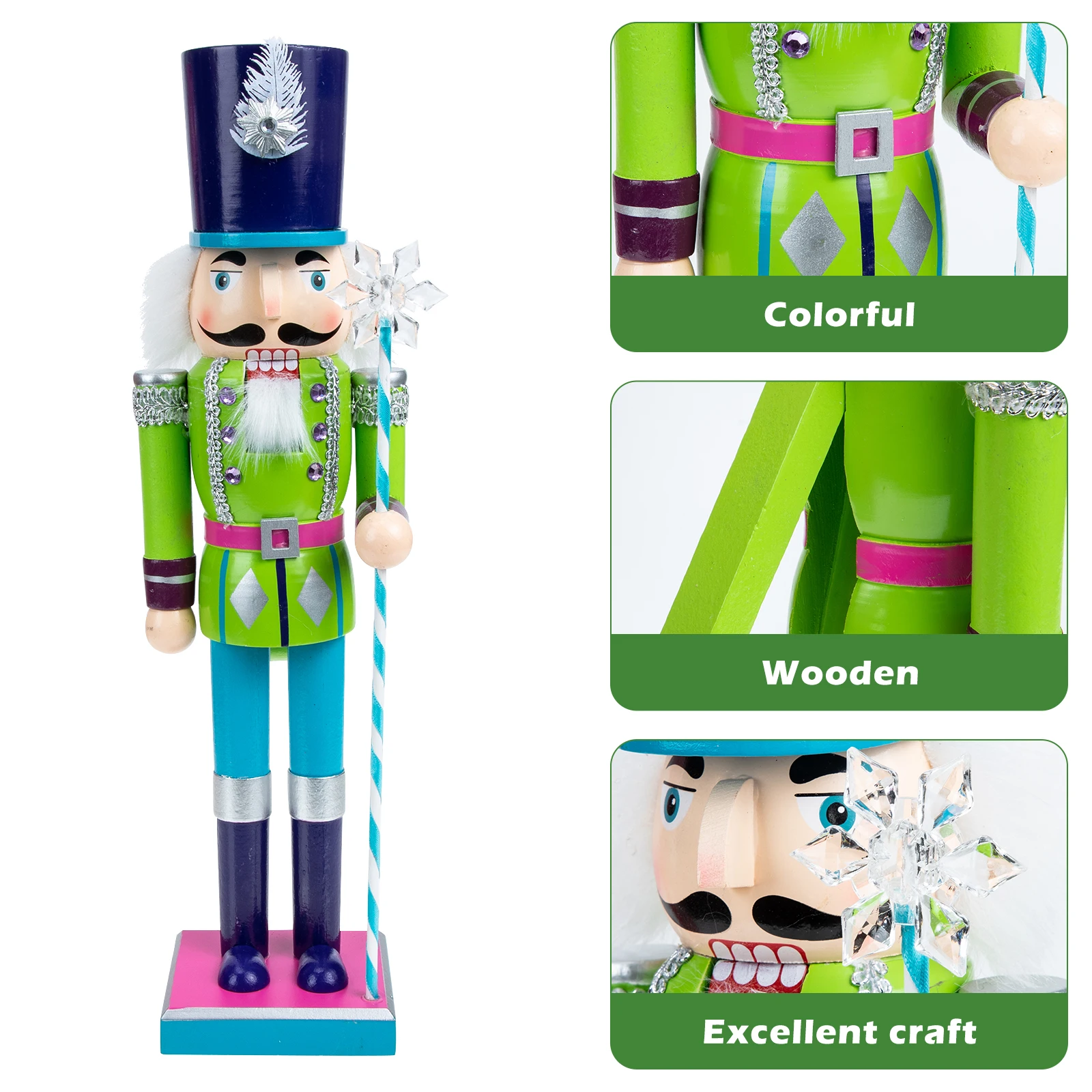 Christmas Nutcracker Soldier Ornament Patriotic Nutcrackers Toy Xmas Ornaments for Tree Small Walnut