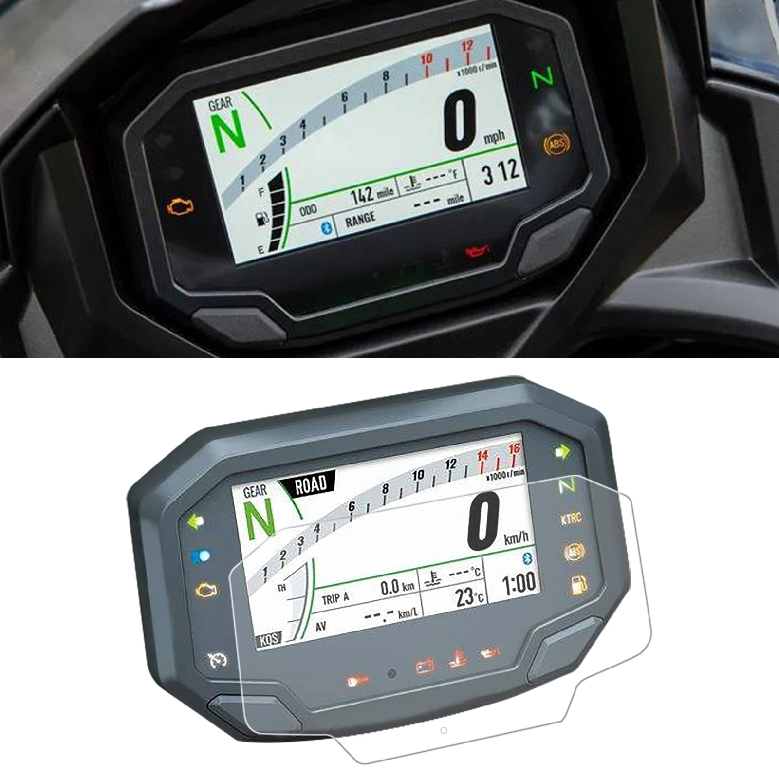 For Kawasaki Z500 Z650 Ninja 500 650 1000SX ZX-6R 7 Hybrid Z 900 SE Motorcycle Instrument Cluster Scratch Film Screen Protection
