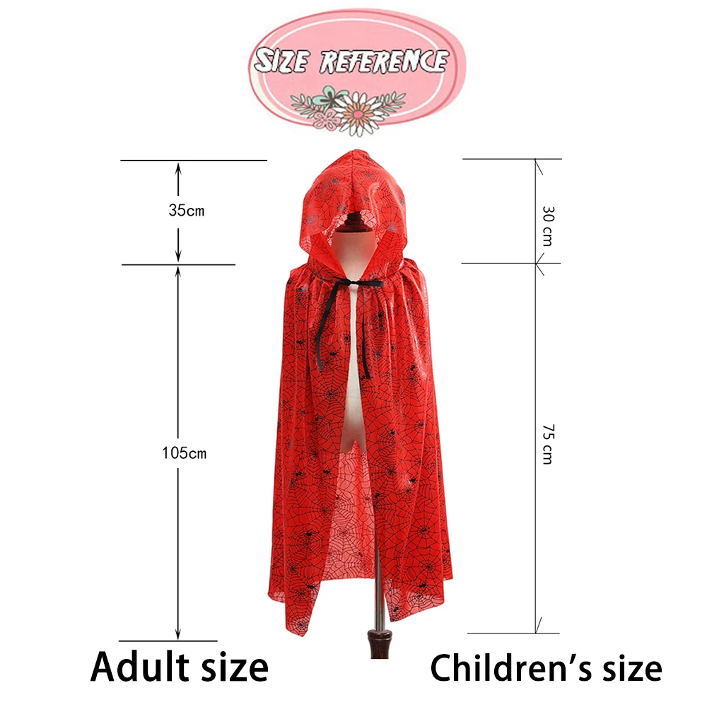 Adulto capa sangrenta para crianças adulto preto branco halloween bruxa traje gravata frente capuz capa halloween brincadeira