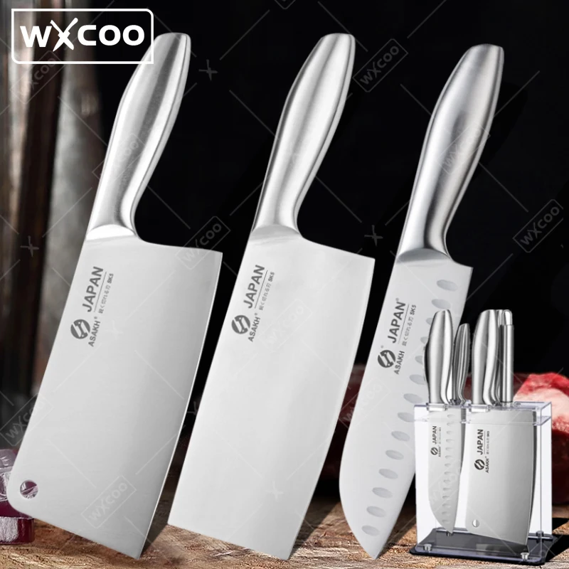 

WXCOO-High Carbon Forged Meat Cleaver Multi Stainless Steel Chef Knife Japanese Kitchen Knives Sharp Santoku Knife Fruit Peele