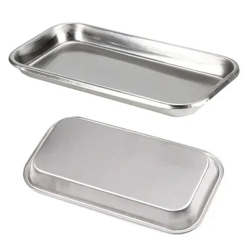 1Pcs Kitchen Tray Stainless Steel Square Storage Tray Dental Medical Tool Nail Tattoo Dental Medical Device Supplies Tray Dish