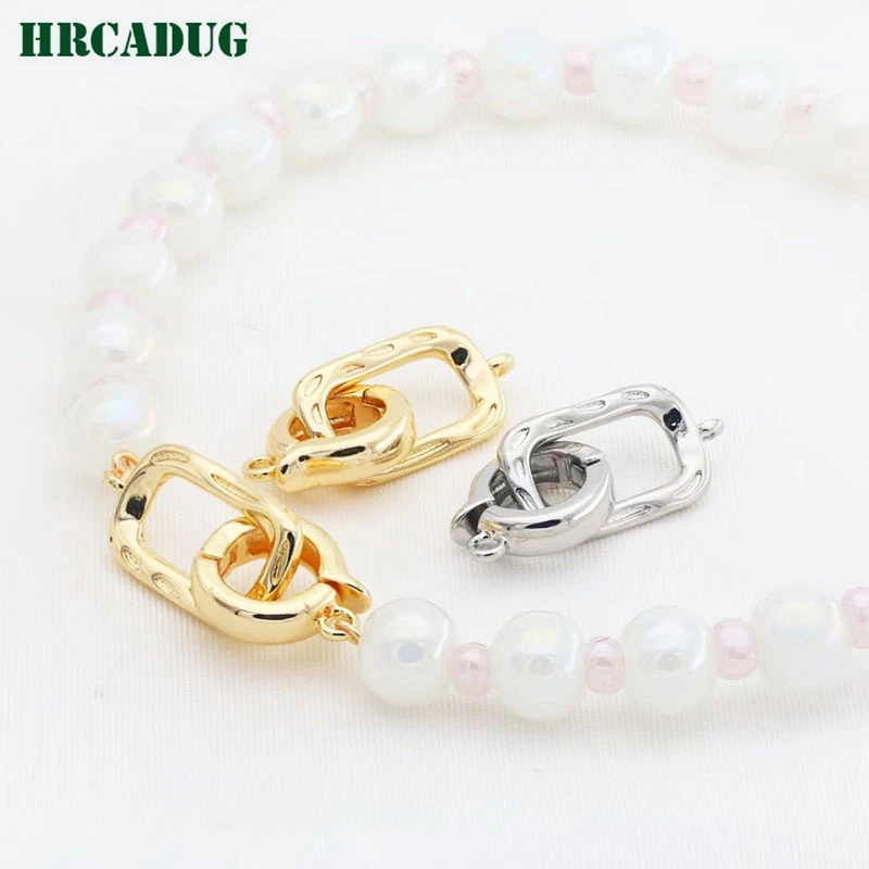 

Fashion Women's Necklace Connection End Buckle 14K Gold Plated Square Clasps DIY Bracelet Jewelry Making Supplies Pearl Clasp