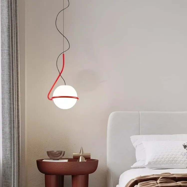 Italian minimalist bedroom headboard pendant light, modern creative restaurant bar counter pendant light decoration, hanging lig