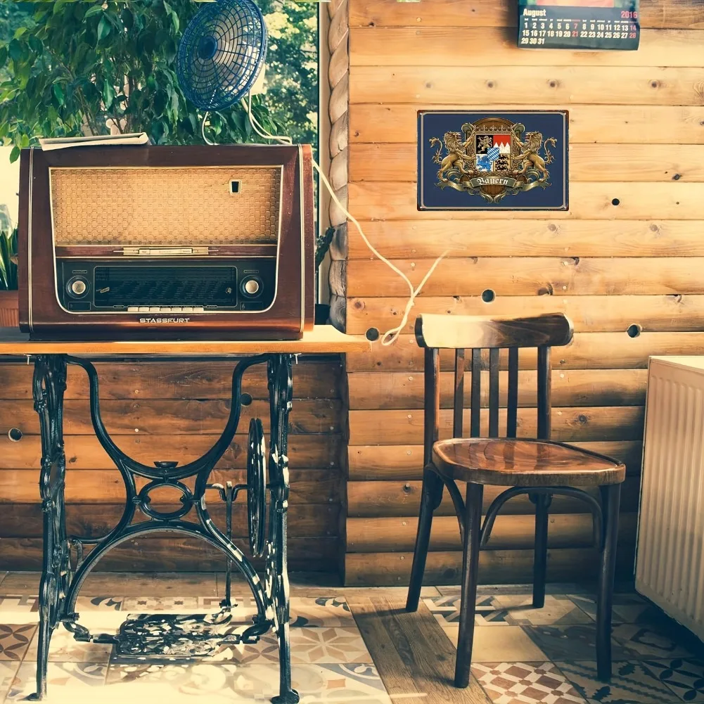 2D شقة، 1PC علامة معدنية خمر | هذا هو لوحة حديد بايرن كريست البافارية | 20*30 سم/8*12 بوصة | مناسبة لغرفة المعيشة #6