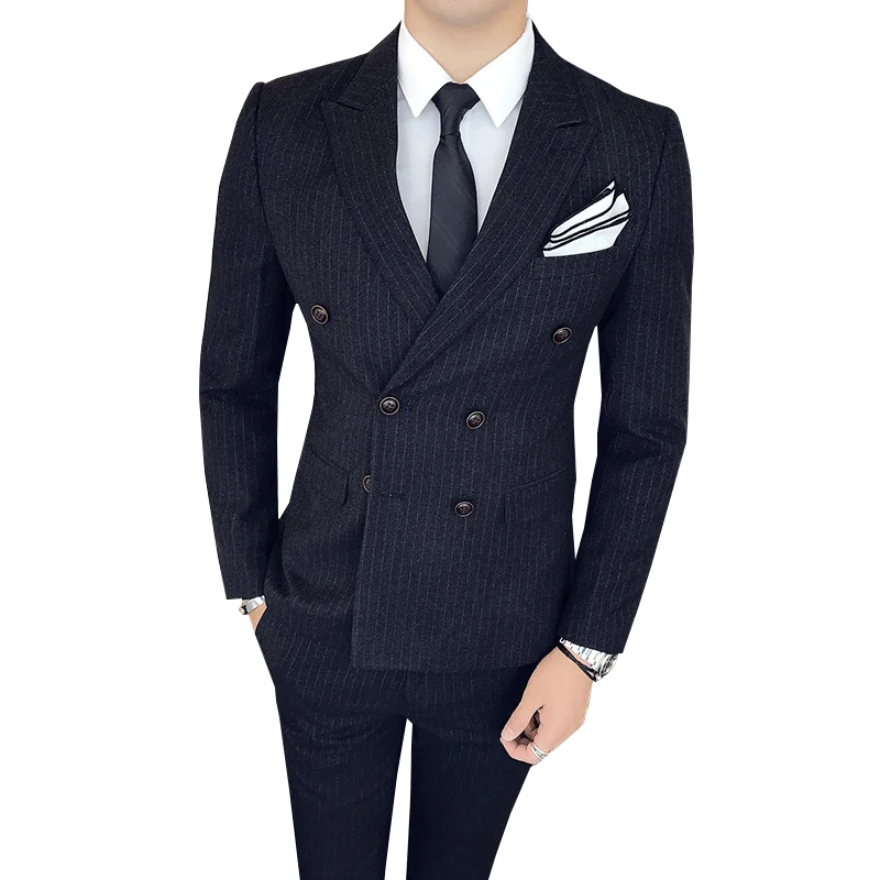 (Blazer + Vest + Trousers) England Double-breasted Suits for Menwedding Business Multi-occasion Fashionable Gentleman's Tuxedo