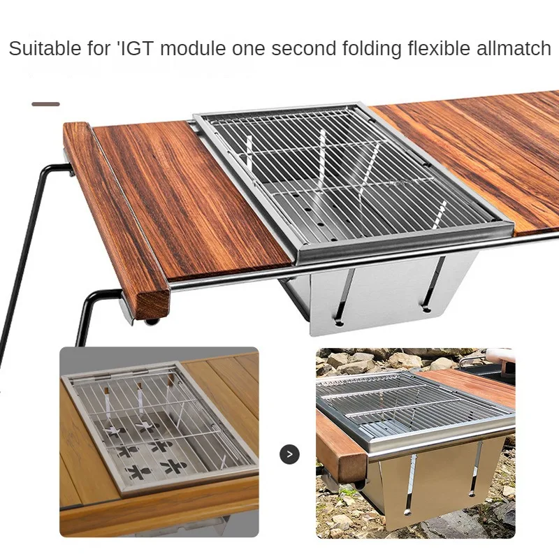 Imagem -02 - Igt-fogão Portátil para Churrasco em Forno ao ar Livre Panelas de Piquenique Caminhadas Naturais Instalação Gratuita Aço Inoxidável