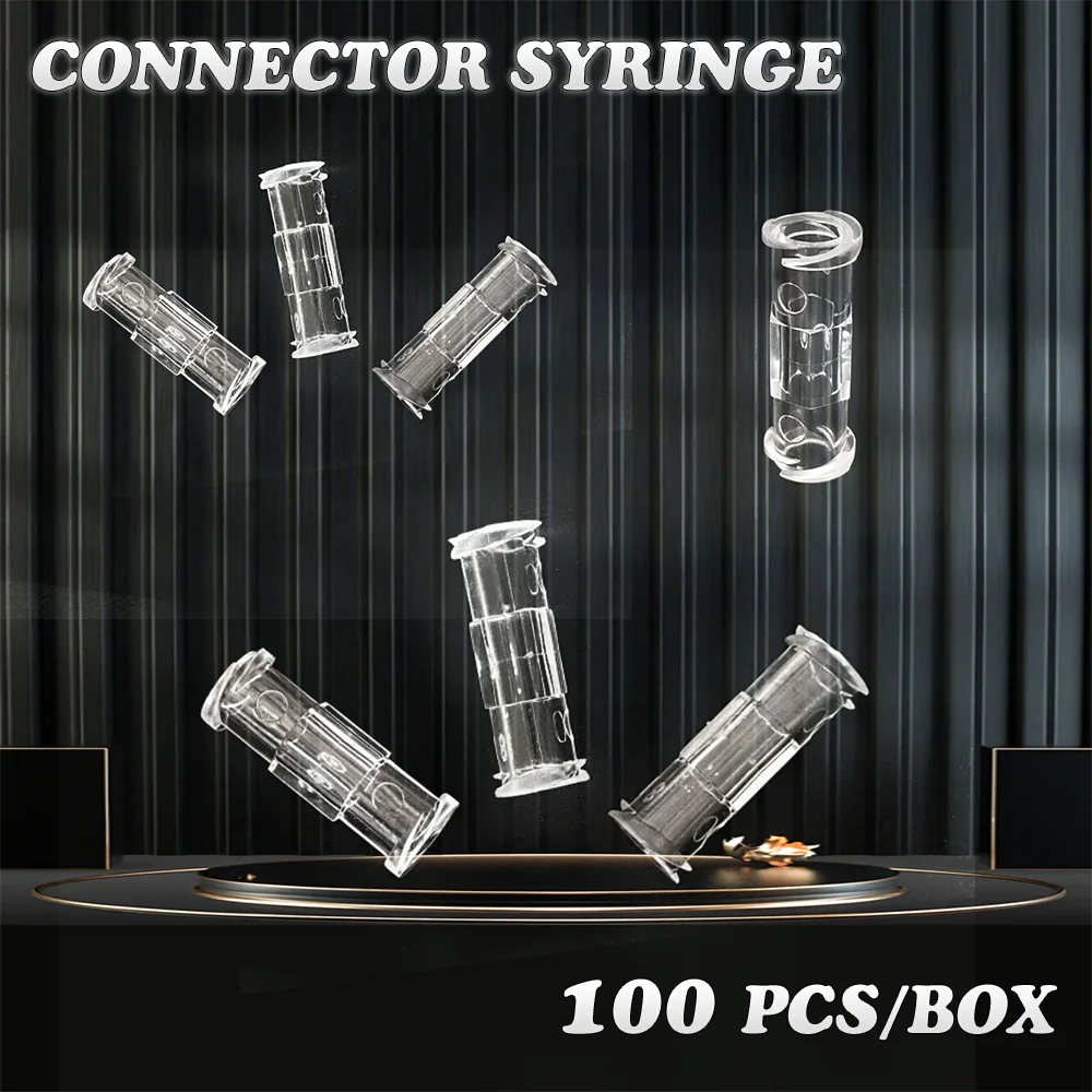 100pcs/box Ruhr thread Pp material transparent syringe bidirectional connector is convenient and durable