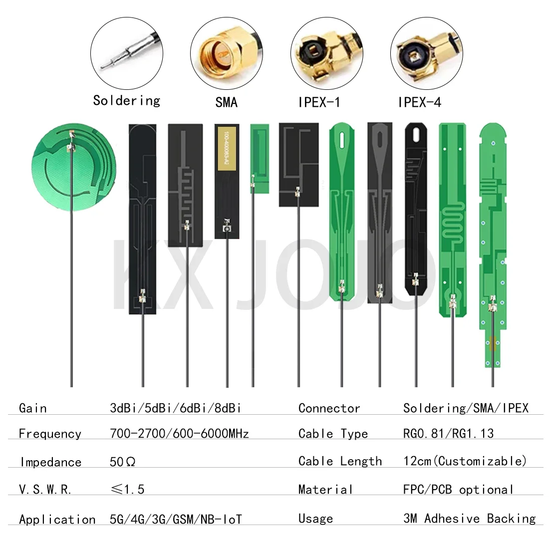 Internal Antenna Bluetooth GSM/4G/LTE/5G Dual-frequency Built-in PCB Omni Directional High-gain Connector IPEX/Soldering