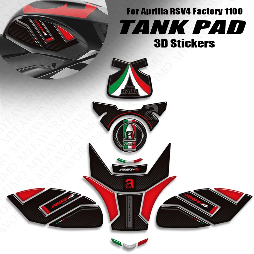 دراجة نارية خزان وسادة غطاء حامي الشارات لأبريليا RSV4 مصنع 1100 خزان الوسادة السيطرة الغاز الوقود عدة الركبة هدية الحاجز ملصقات
