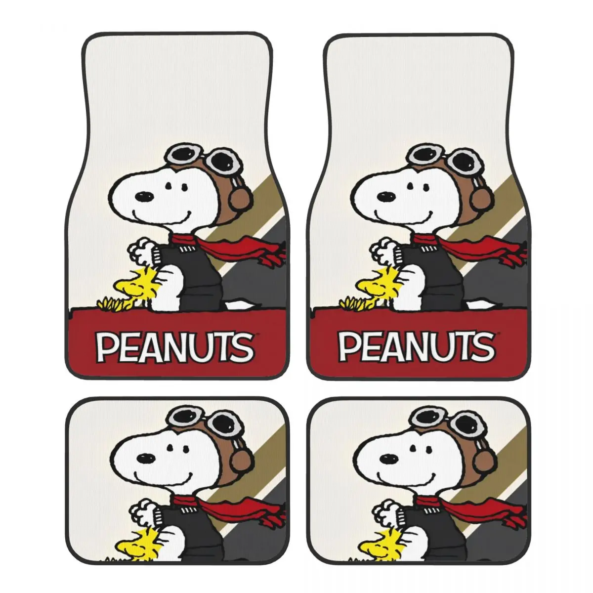 

Коврики Snoopy с героями мультфильмов «Собаки Манга» для автомобилей, всепогодные противоскользящие коврики, полный комплект автомобильных аксессуаров