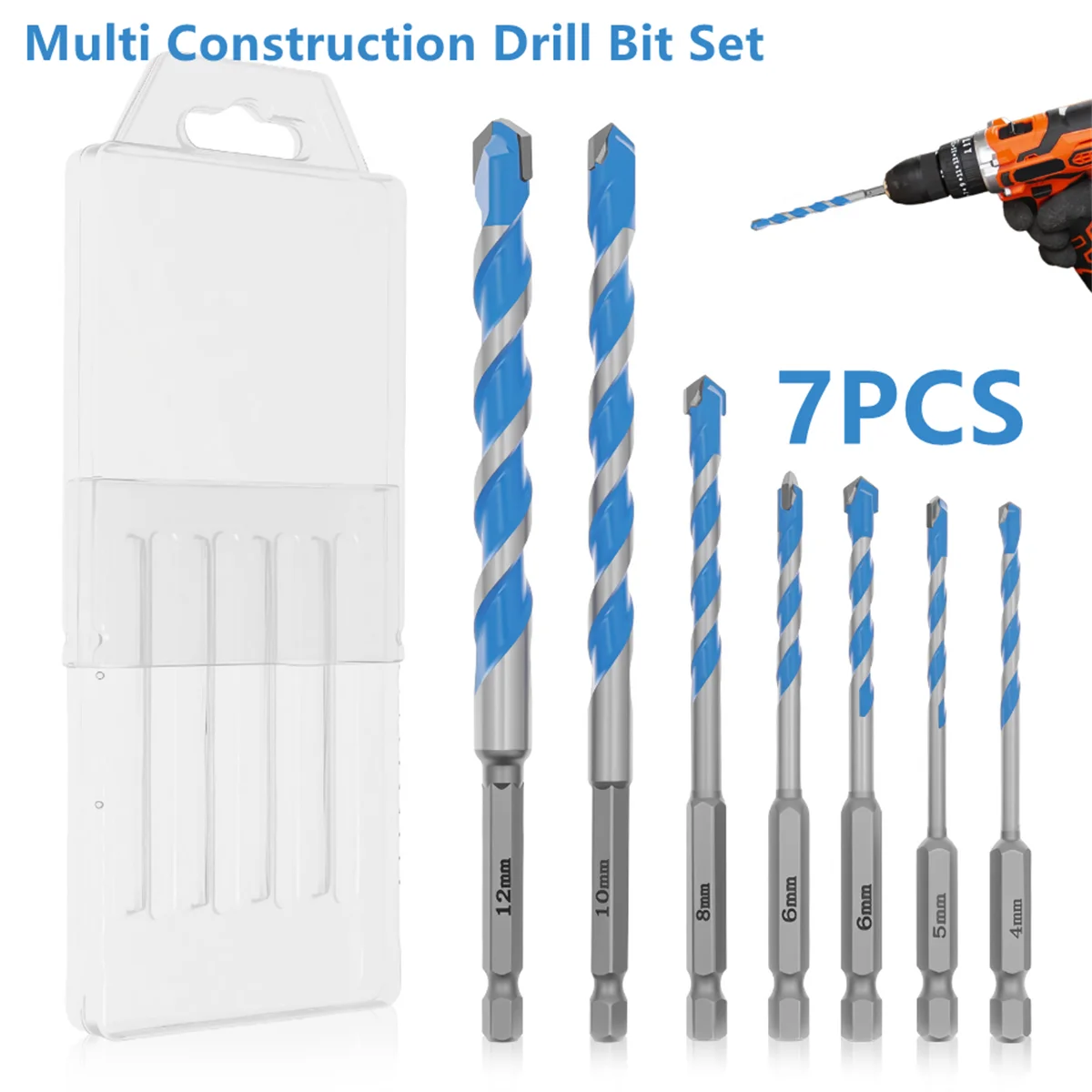 

7/10/12 шт. многофункциональная насадка с шестигранным хвостовиком для металла/дерева/пластика/керамической плитки, сверло для сверления стен с открытыми отверстиями