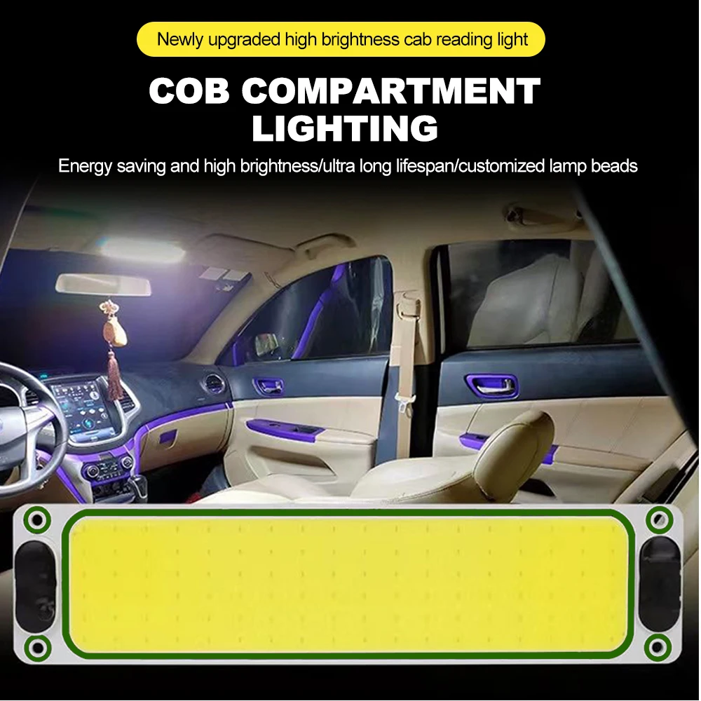 12-24V Car LED Light Reading Night Strip Light Neon Lights Automotive Ceiling Lamp with On Off Switch Led lights for Vehicles