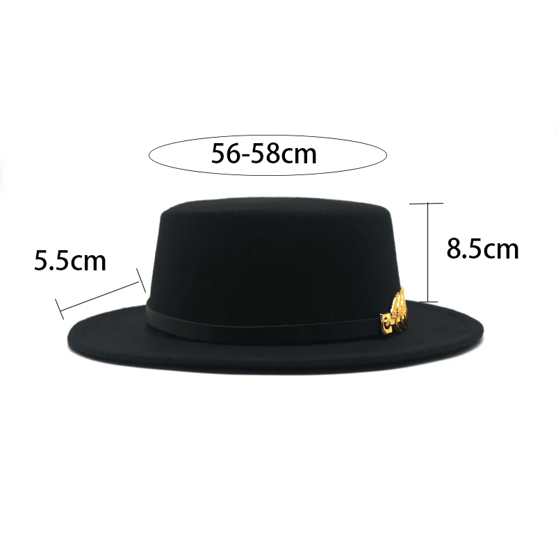 Autumn Winter Women Men Wool Vintage Trilby Felt Fedora Hat Ribbon With Wide Brim Gentleman Elegant  For Lady Flat top Jazz Caps