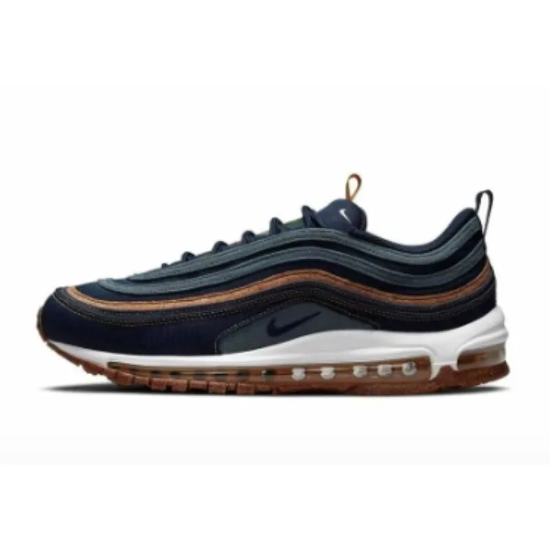 

Nike Air Max 97, оригинальные мужские/женские классические кроссовки в полный рост с легкой сетчатой подошвой DC3986-300, синий ТПУ