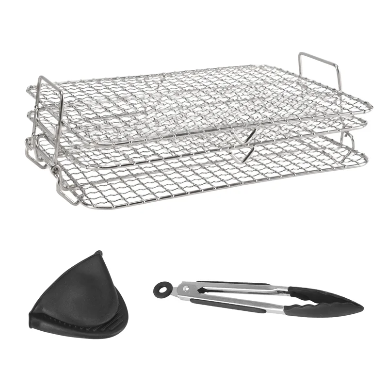 ABBK- رف مقلاة هوائية لمقلاة الهواء نينجا فودي شواء XL، رف تجفيف متعدد الطبقات، ملحقات مقلاة الهواء