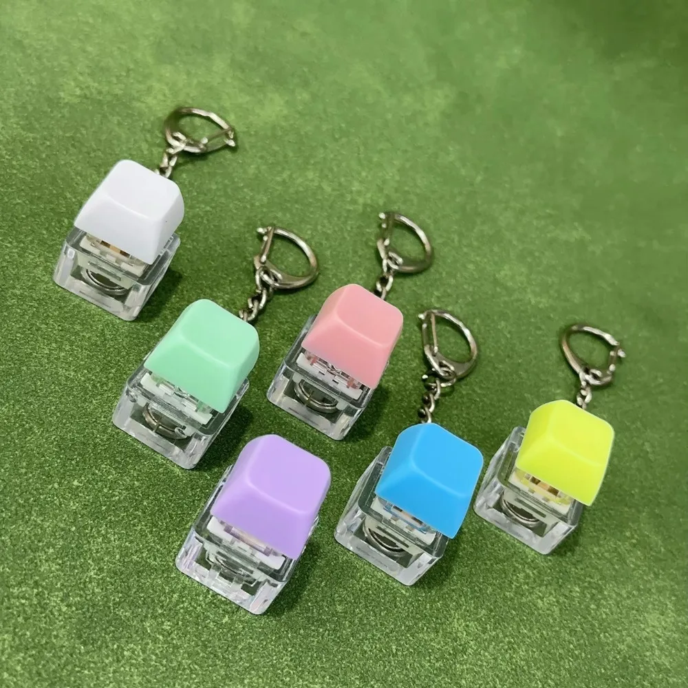 Relaxing DIY Keyboard Fidget Keychain With Light Keys Button Finger Keyboard Caps Pass The Time Keycap Pinch Toy