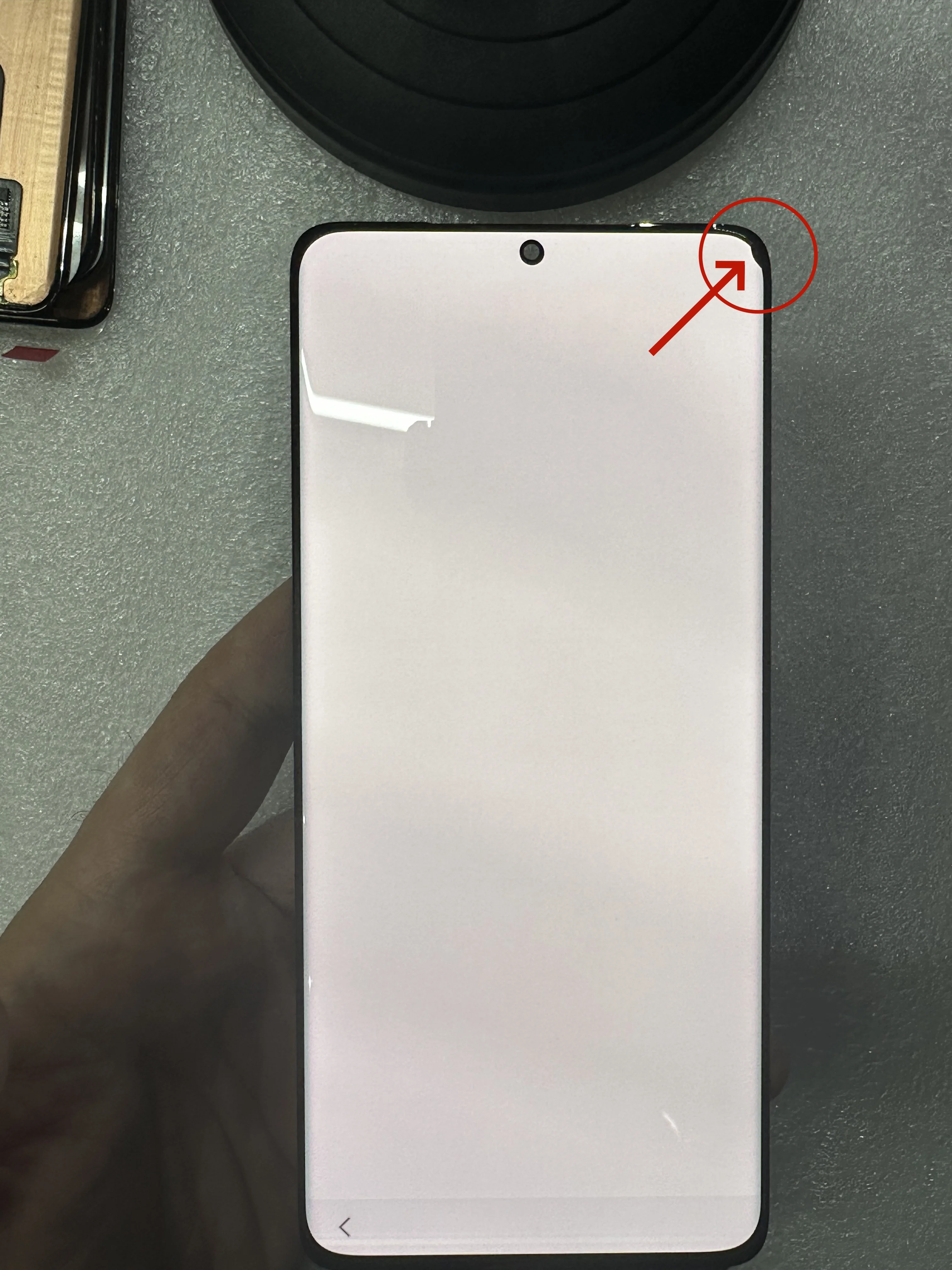 Z kropką amolowaną do Samsung Galaxy S21 Ultra 5G G998B G998U G9980 wyświetlacz LCD testowany defekt ekranu Digitizer