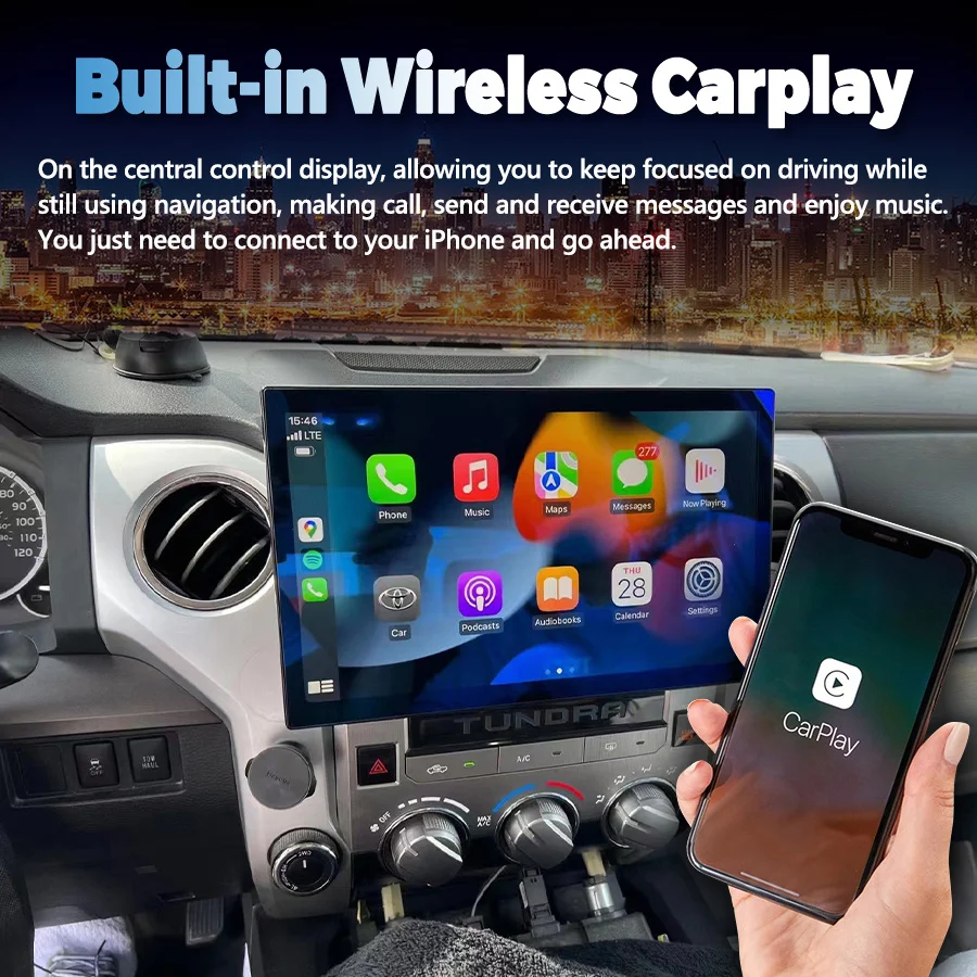 13.3Inch Screen Android Car Multimedia Video Player For TOYOTA Tundra 2014-2021 Stereo GPS Navigation Bluetooth Wireless Carplay