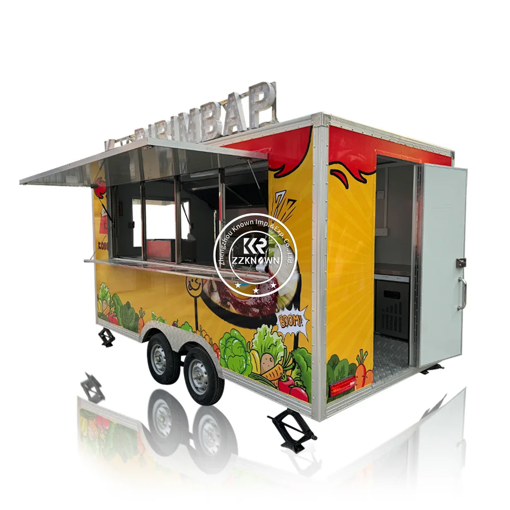 New Ice Cream Truck Mall Food Kiosk Outdoor Restaurant Coffee Vending Carts Food Shopping Trailer