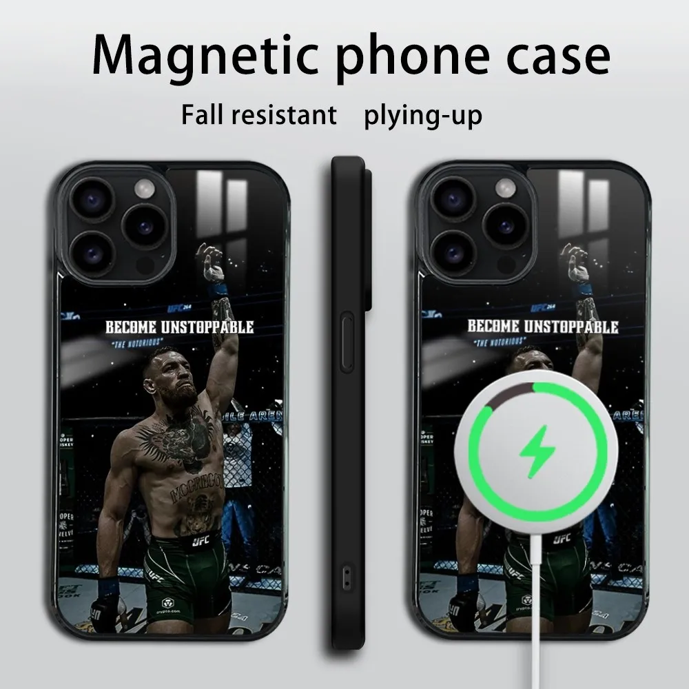 Conor McGregor Boxer  Phone Case For iPhone 16 15 14 13 12 11 Pro Max Plus Mini Magsafe Mirror Wireless Magnetic Cover