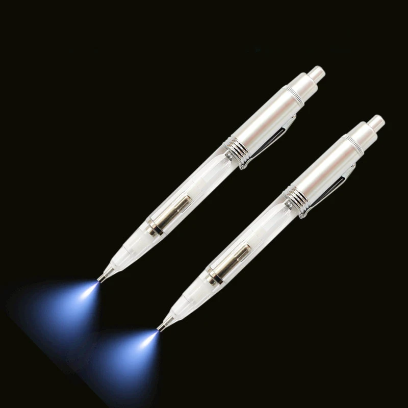 (1 pz) penna a incandescenza con disegno a diamante nuovo stile con penna a diamante con punta luminosa penna di illuminazione a LED