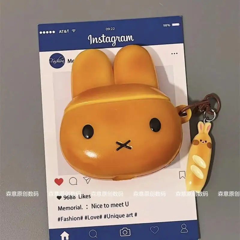 

Kawaii Miffy Rabbit Bread Simulation AirPods 4 Protective Cover AirPods Pro 3 Earphone Case 1/2 Generation AirPods 3 Generation