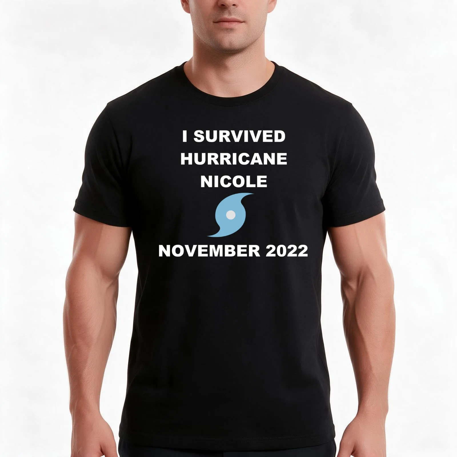 I Survived Hurricane Nicole November 2022 T-Shirt, Summer Casual Cotton Tee, Oversized Streetwear Tops, Vintage Graphic Print