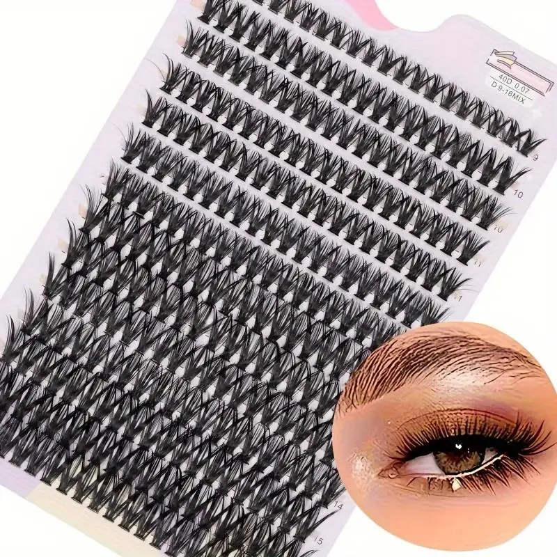 280 pz 40D 9-16mm Mix D capelli ricci cluster occhio nero occhio personale nero morbido naturale ciglia finte personali FAI DA TE ciglia