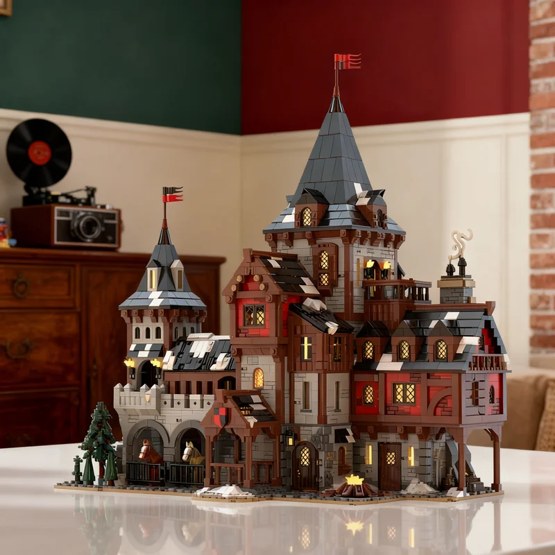 3988pcs MOC Wolf Lord S Castle Model Building Blocks Creative DIY Gift Display Decor Assemble Premium Adult Kids Desk Home Toy