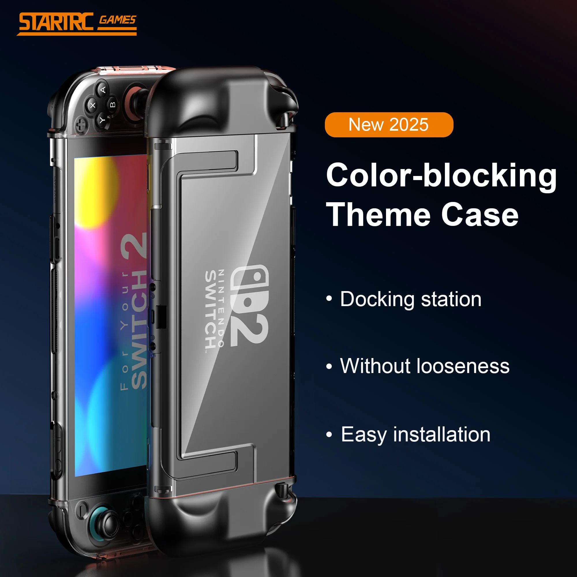 Прозрачный разделенный защитный чехол для NS Switch 2, чехол для контроллера Joyco, полная защита для Switch 2, аксессуары