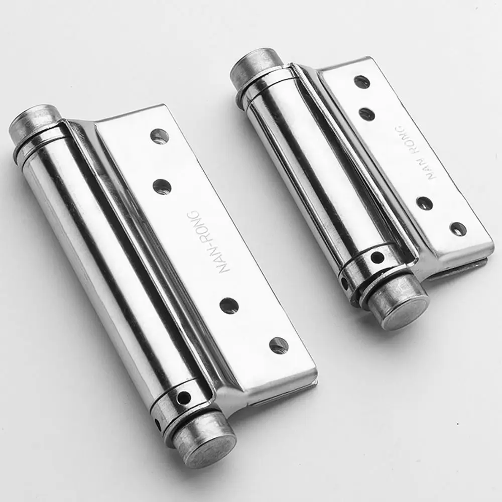1Pcs Double Opening Door Hinge With Inner And Outer Automatic Closing Silent Hinges Thickened Spring Stainless Steel