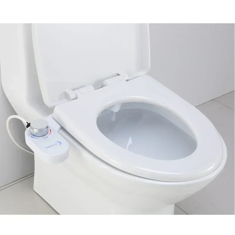 

Non-Electric Bidet Toilet Seat Attachment Single Nozzle Cold Water Pressure Control Adjuatable Self Cleaning Wash Spra