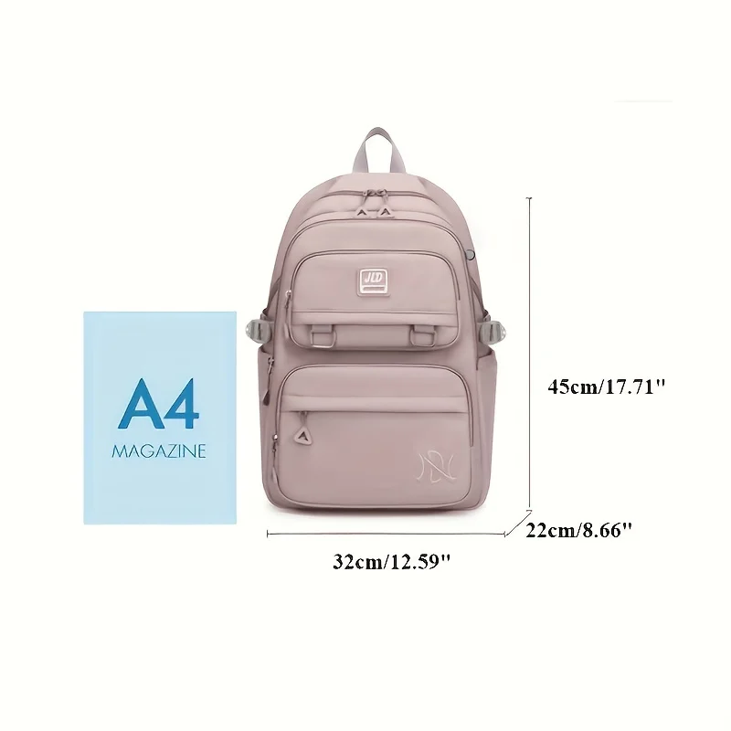 Mochila de gran capacidad para estudiantes, bolso de hombro doble de nailon, impermeable, informal, de viaje, a la moda, para Universidad