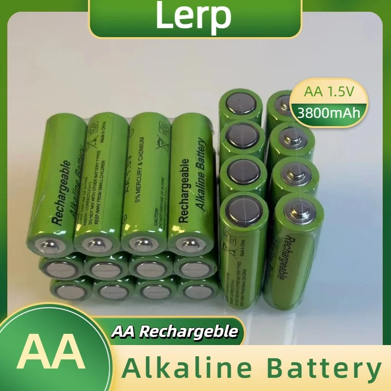 Nueva batería alcalina recargable de alta capacidad, 1,5 V, AA, 3800mAh, aprobada por la UE para dispositivos digitales diarios