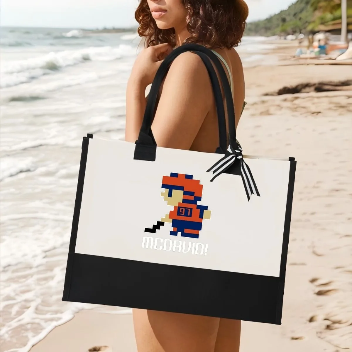 MCDAUID 2026 جديد وصول موضة عملية واسعة قابلة لإعادة الاستخدام حمل حقيبة نمط طباعة 2 لهجة الثقيلة حقيبة كتف كبيرة للجميع