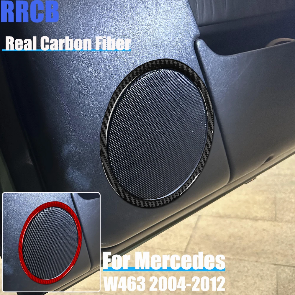 

Real Carbon Fiber Car Accessories Door Speaker Soft Cover Sticker For Mercedes-Benz G Class W463 G500 G55 G63 G550 2004-2012
