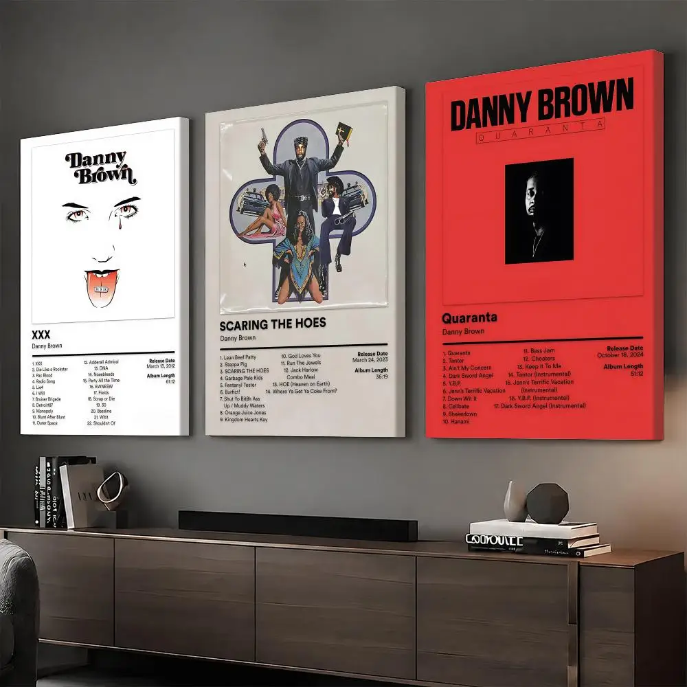 D-Danny Brown Rapper Painting Calligraphy HD Modern Style Inner Frame Canvas Poster Bedroom Room Hallway Wall Art Decor