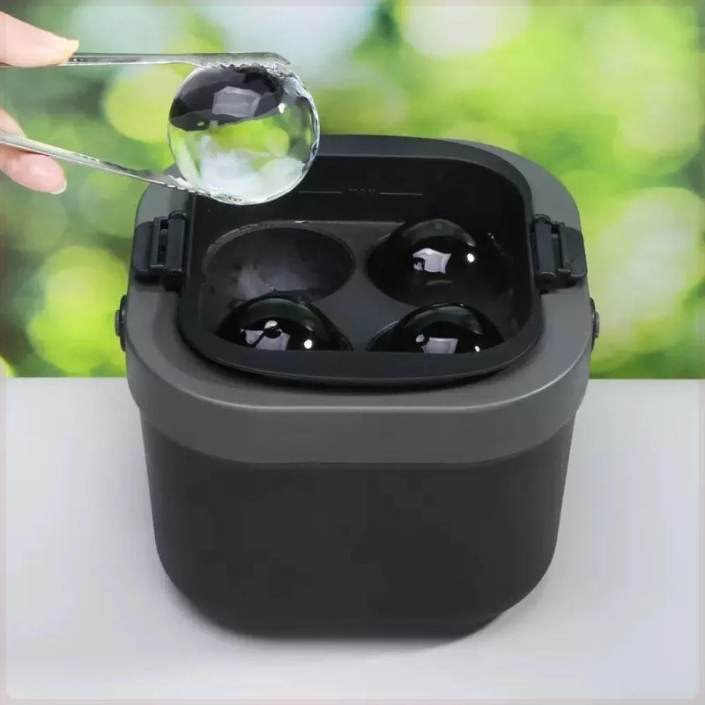 6CM Crystal Clear Ice Ball Maker Non-stick 4 Cavities Bar Clear Ice Sphere Mold Silicone High Purity Ice Sphere Cube Maker