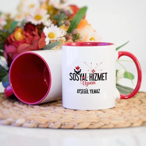 Personalized social service expert mug cup-red