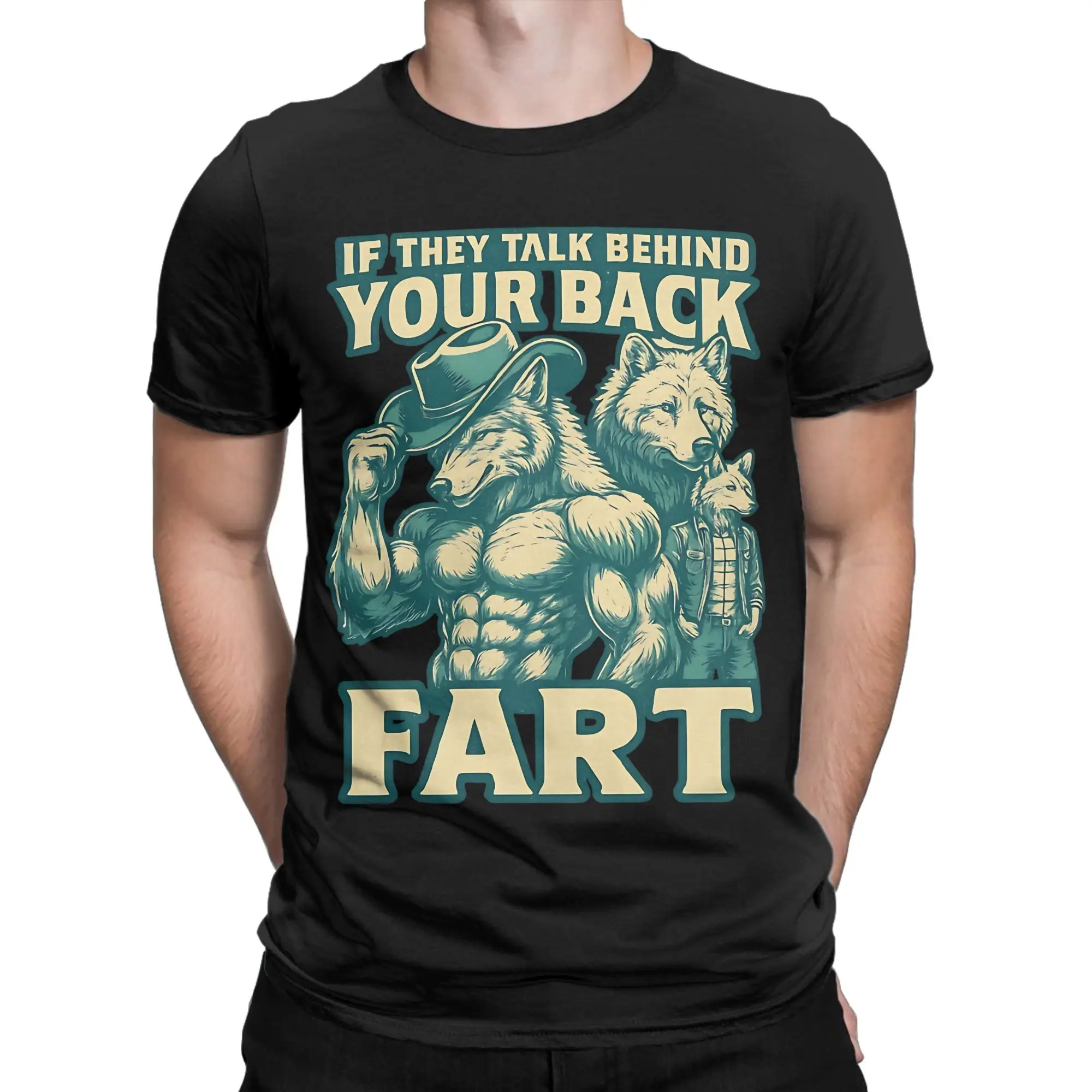 Couple T Shirt If They Talk Behind Your Back Fart Alpha Wolf Meme Funny T Shirts Fashion  Beach Tee Shirt Clothing Plus Size 6XL