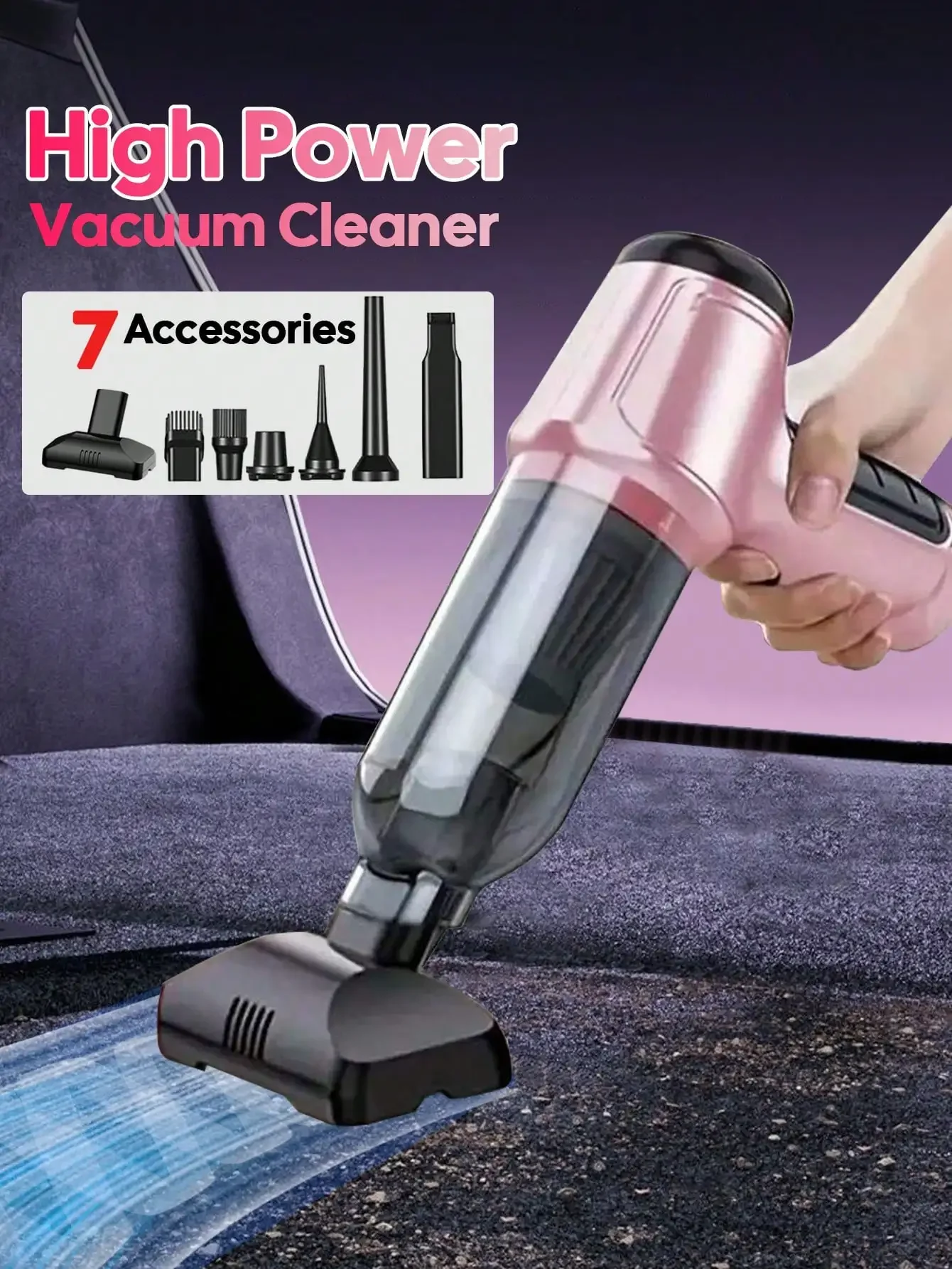 Portable Wireless Vacuum Cleaner, High-Power Mini Vacuum, Compressor Air Blower And Pump Handheld Vacuum With Brushless Motor Suitable For Car, Home, Office, Camping, Computer Keyboard Laptop Dust Cleaning Tool, 2400mAh