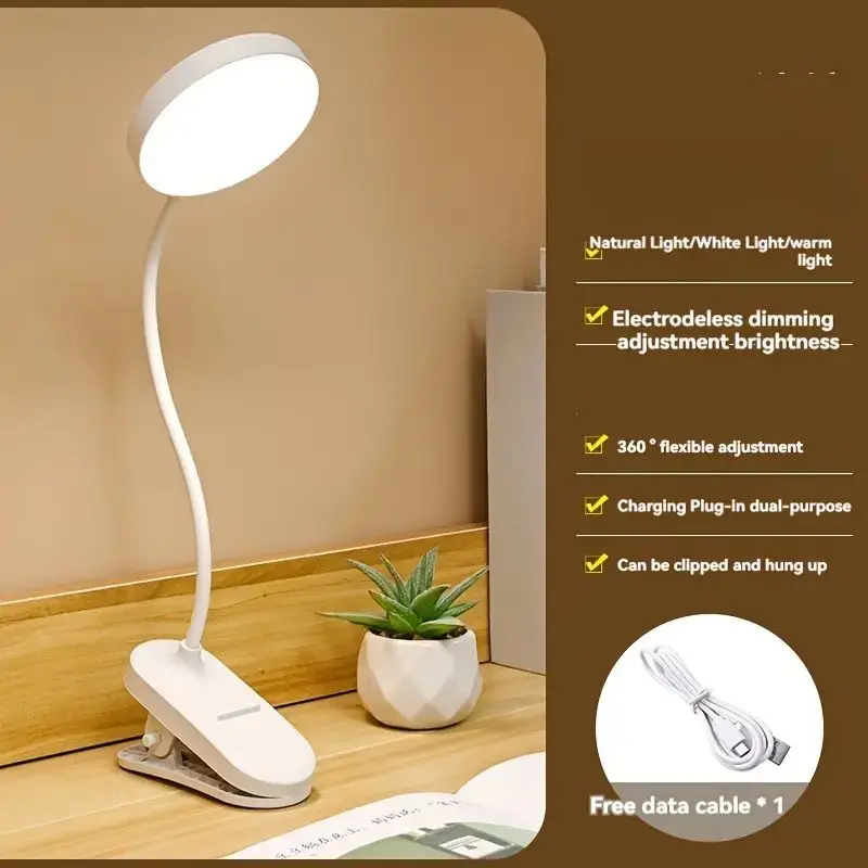 

LED Desk Lamp with Touch Control - Rechargeable Eye Protection Reading Lamp, Desk Lamp for Students Home Office Use Dropshipping