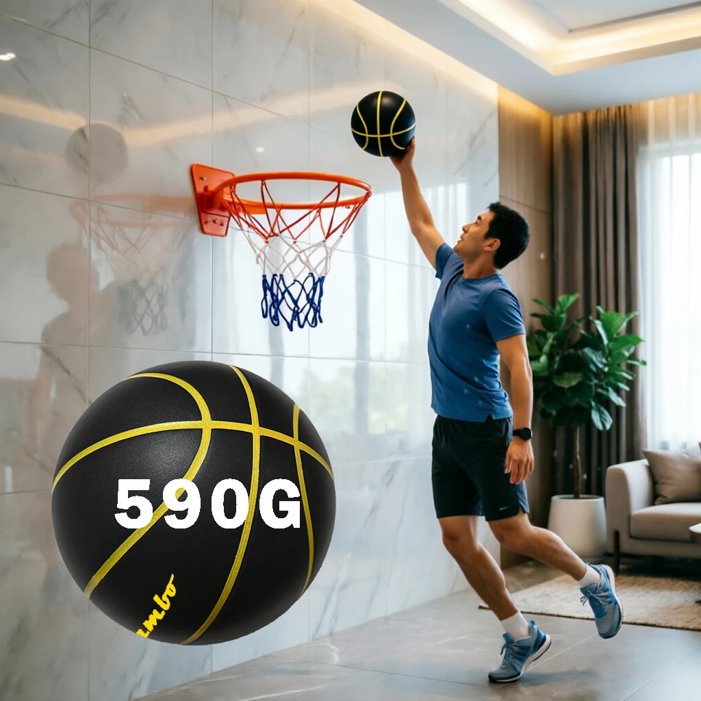 

Бесшумный баскетбольный мяч 590G, размер 7 (29,5 дюймов), для тихого дриблинга в помещении, из пеноматериала, без воздуха, вес как у настоящего баскетбольного мяча, SilenTrain
