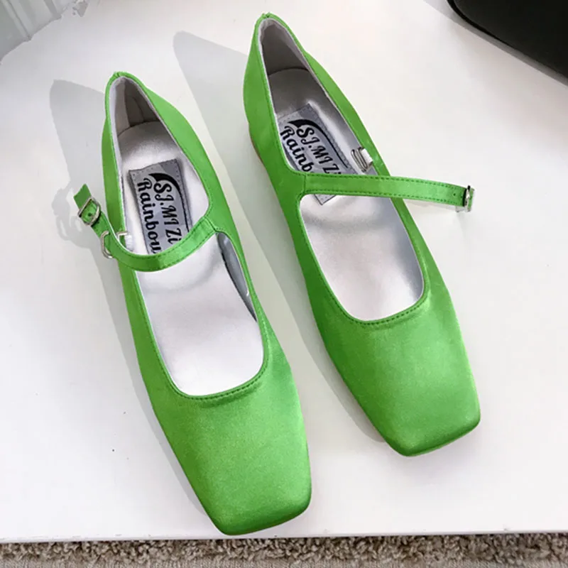 2022 Summer Women Flat Green Shoes Round Toe Shallow Soft Ballerina Shoes Ladies Casual Dress Ballet Loafers Classics Mujer