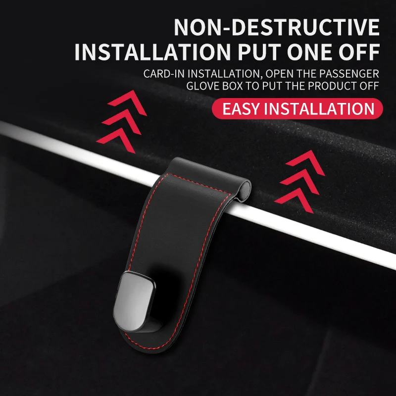 Car Front Passenger Glove Box Hook Multifunctional Auto Storage Hanger Interior Hook for Grocery Bags Handbags Car Accessories