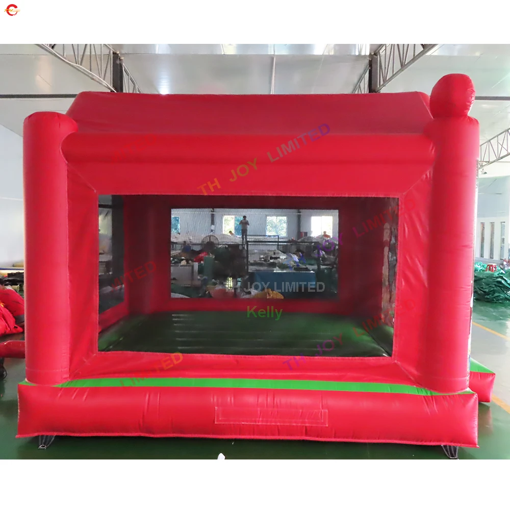 Envío rápido, castillo inflable de Navidad de 4x3m, castillo inflable rojo, casa de rebote para niños, alquiler de fiesta de Navidad con soplador